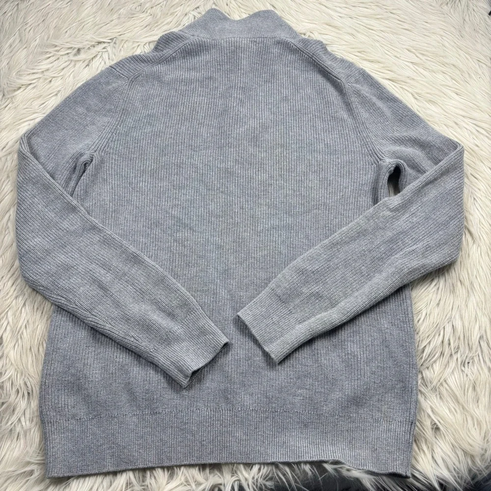 Banana Republic Men's M Gray Mock‎ Neck Henley Sweater Cotton Preppy Heritage